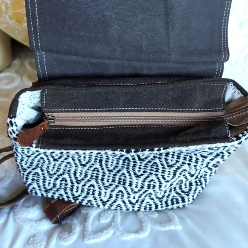 Myra Bag /Leffis Boho Rug/Leather Canvas Tassel Backpack NWOT
